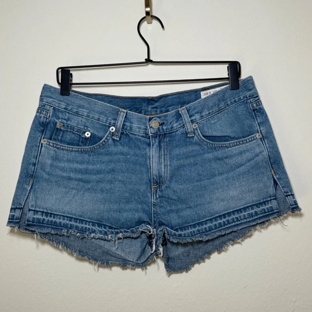 Rag & Bone Cut Off Jean Shorts Women's Size 29 Blue Denim Distressed Festival